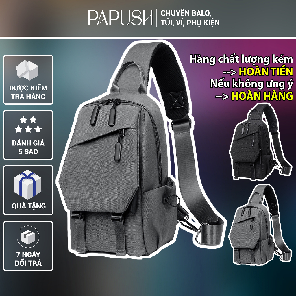 Túi nam nữ đeo chéo bao tử trước ngực chống nước mini đeo hông đi học đi chơi đựng điện thoại nhiều ngăn XYTC3