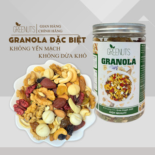 Granola siêu hạt ăn kiêng greenuts không yến mạch không dừa khô ngũ cốc giảm cân 500g