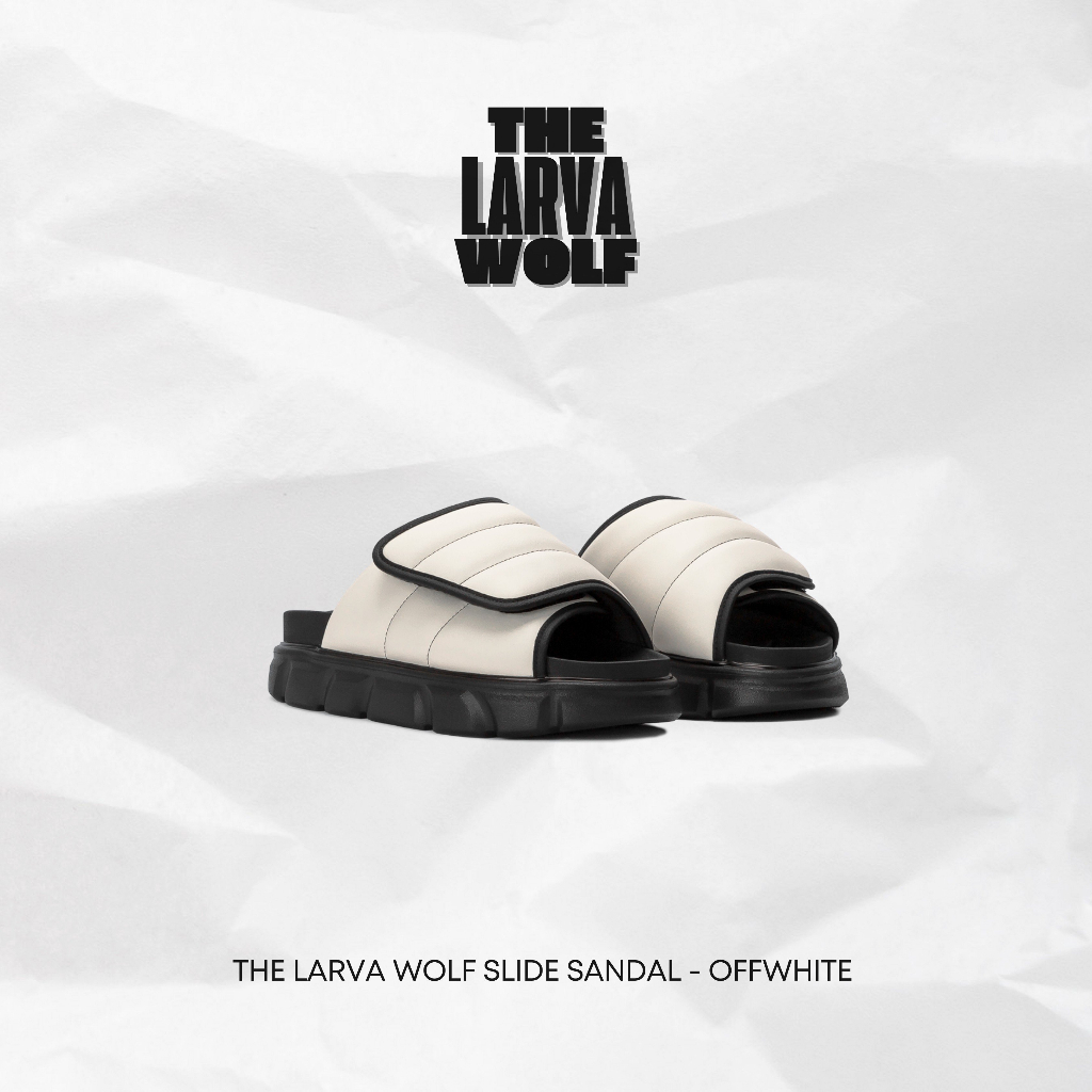 Dép Nam Nữ THE LARVA WOLF SLIDE SANDAL - CREAM WHITE