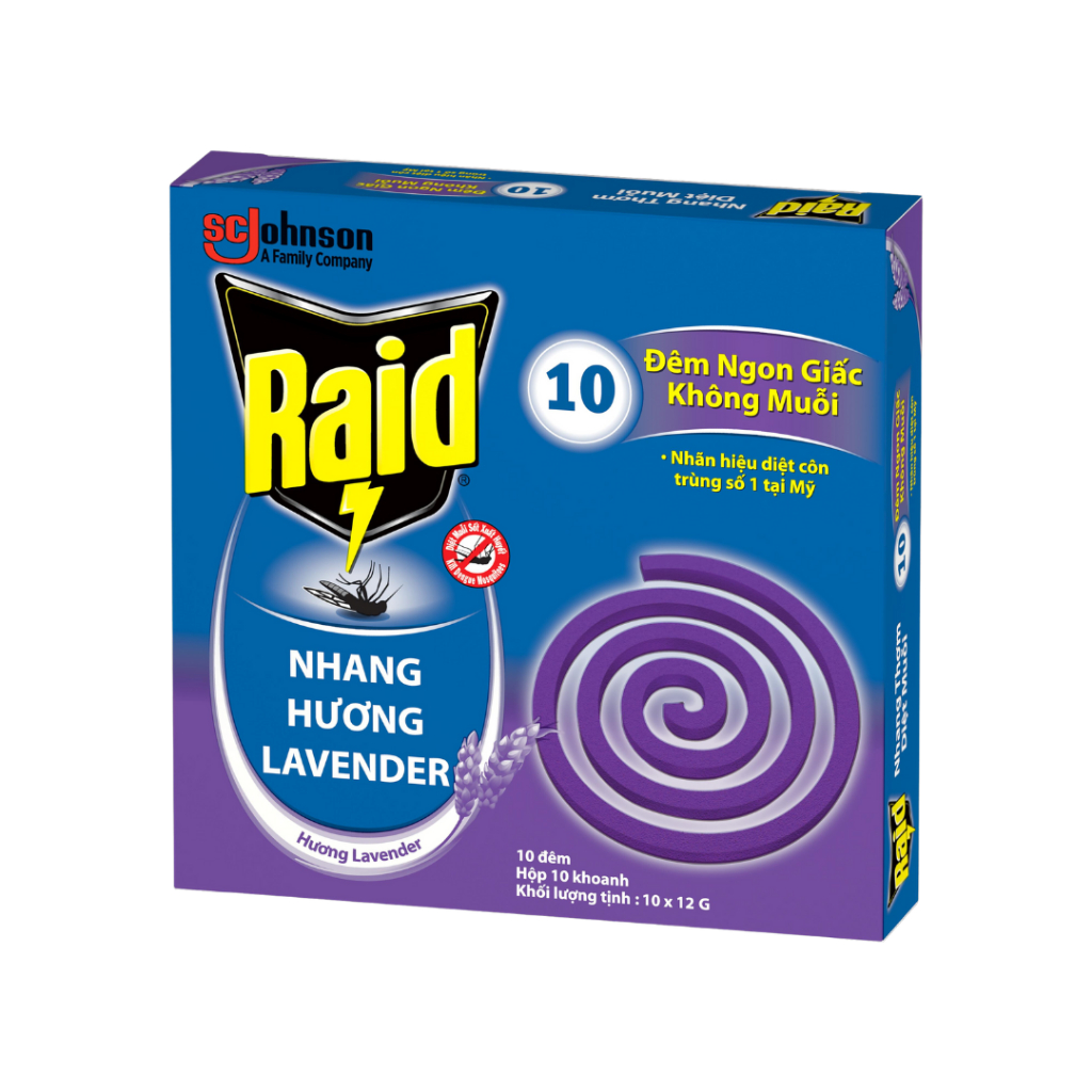 RAID Nhang diệt muỗi hương Lavender 10 Khoanh
