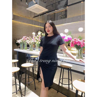 Đầm ôm bigsize 60-100kg kiểu rút dây, xẻ tà