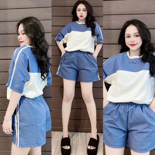 Set bộ đùi bigsize 65-100kg áo cánh dơi phối jean lụa