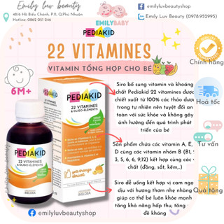 [Mẫu Mới] Siro Vitamin cho bé Pediakid Pháp