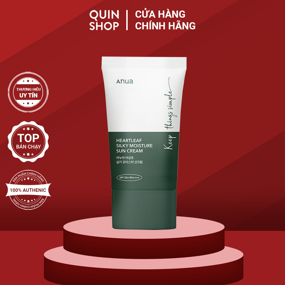 Kem Chống Nắng Diếp Cá Cho Da Mụn, Nhạy Cảm Anua Heartleaf Silky Moisture Sun Cream