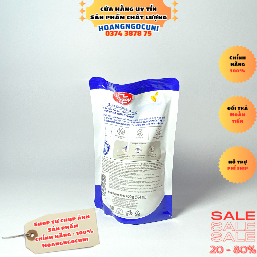 Nước rửa tay túi 400g loại mới