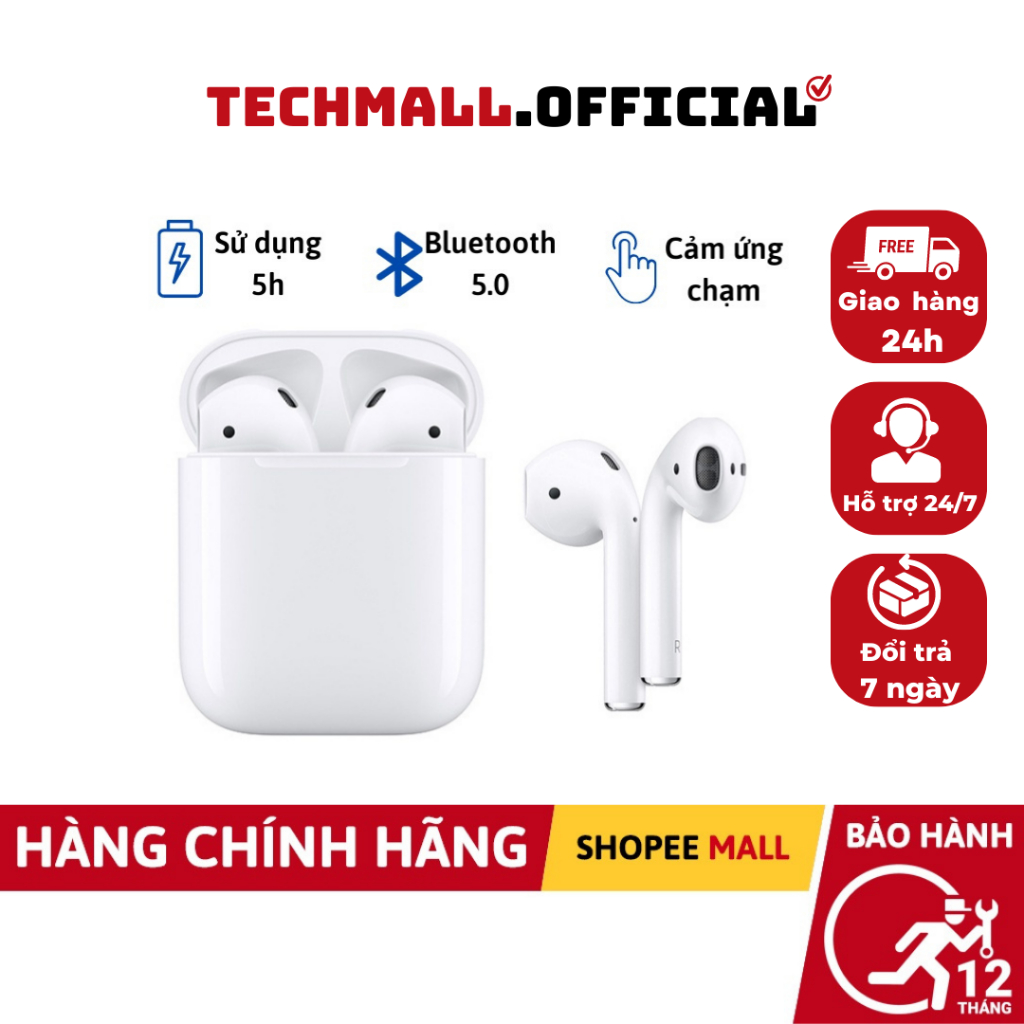 Tai Nghe Bluetooth Không Dây AlP2/ AP3/ Pro GEN 2 Cao Cấp Định Vị Đổi Tên Tự Động Kết Nối Có Cảm Ứng Chính Hãng-TECHMALL