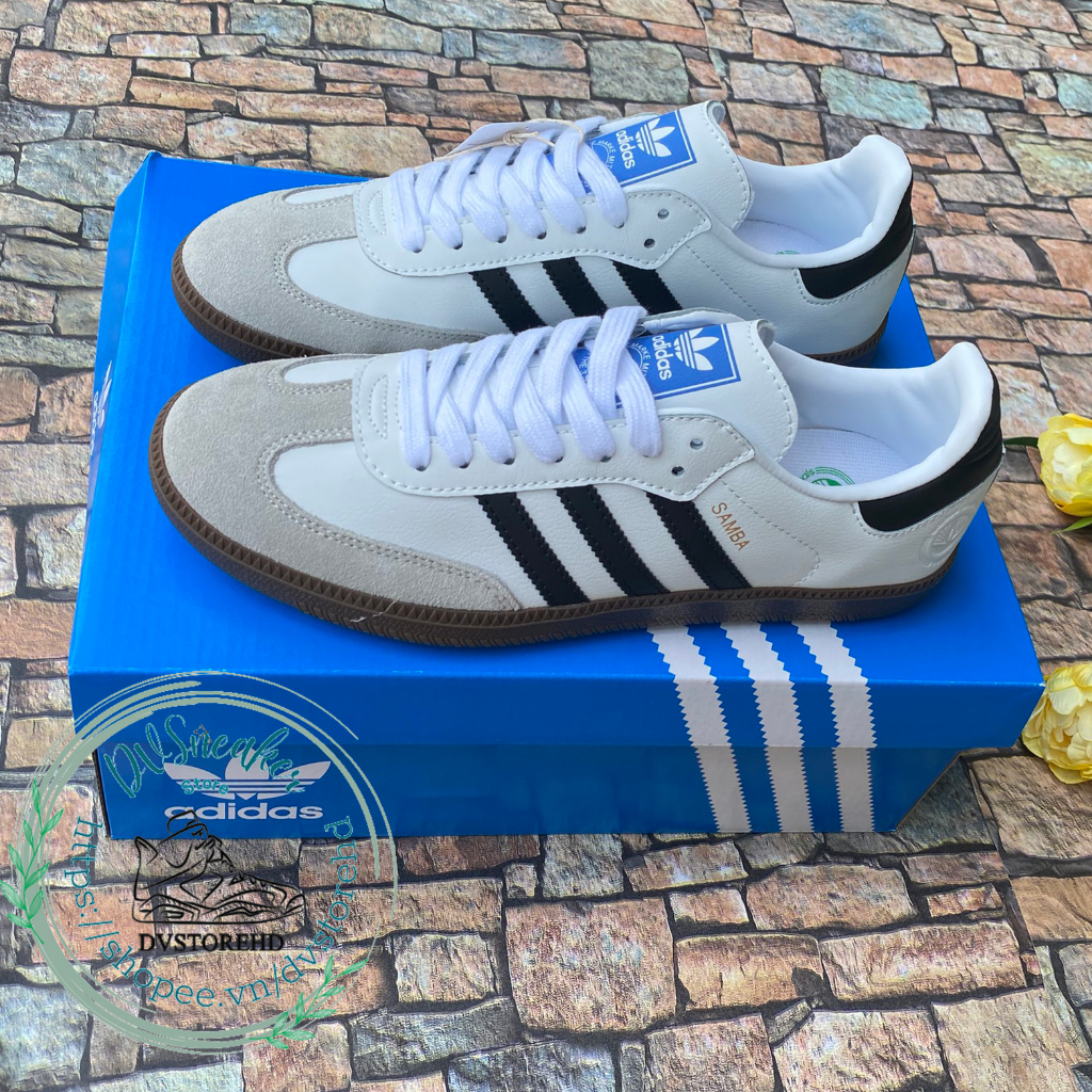 Giày Adidas samba đen trắng đế nâu, mẫu hot 2023. size 36-43.