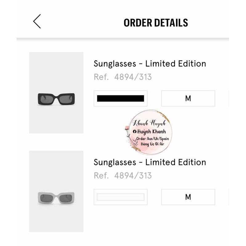 Kính Pull&Bear square sunglasses in white Auth Chính Hãng
