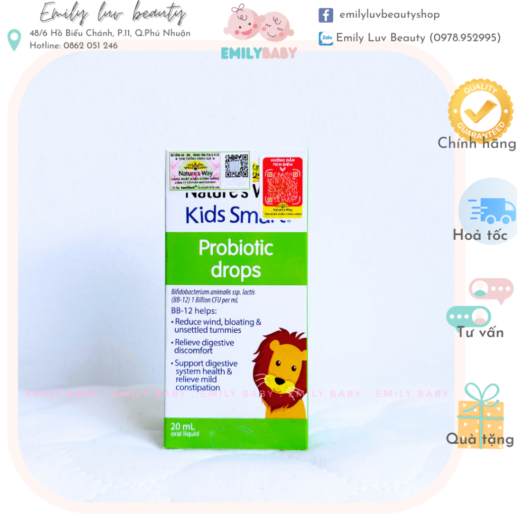 Men vi sinh Nature's Way Probiotic bổ sung lợi khuẩn tăng cường hệ tiêu hóa 20ml