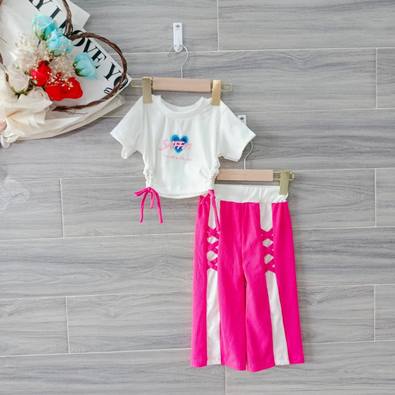 Set Thể Thao Quần Ống Rộng Xinh Cho Bé Gái