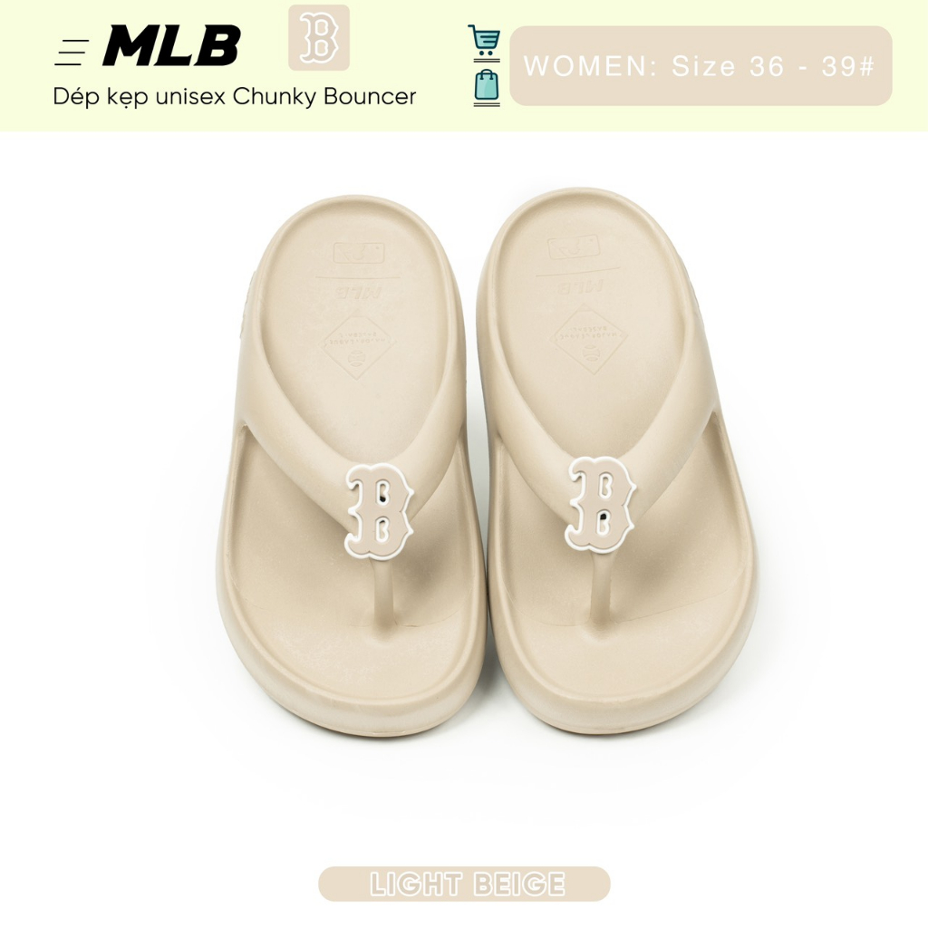 Dép kẹp , Dép Xỏ Ngón MLB Chunky Bouncer NY / Boston dành cho nữ đế cao
