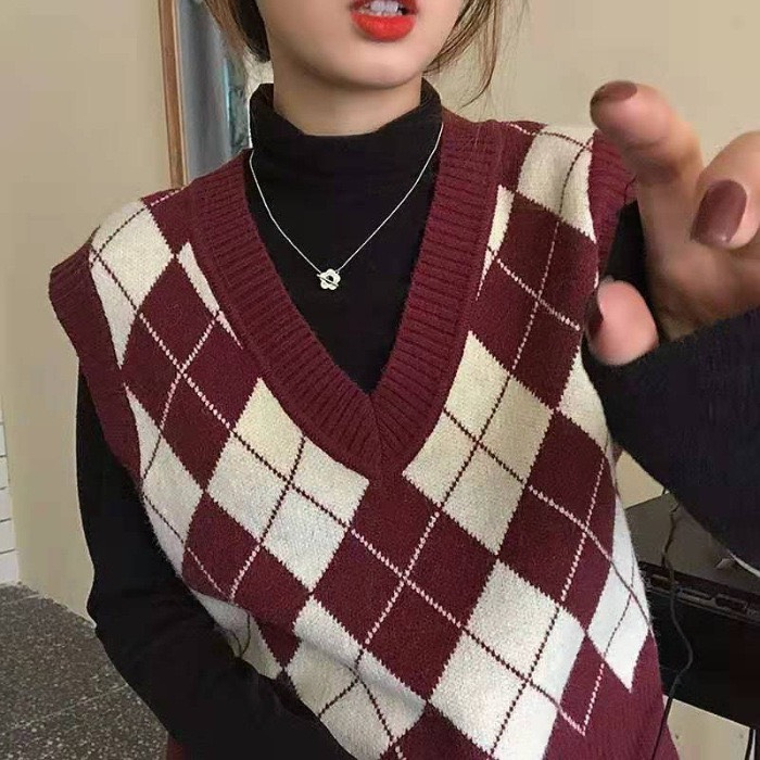 Áo len gile kẻ caro - Retrostyle - AogiletramA85_P6K14