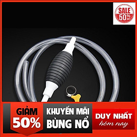 Ống hút xăng dầu chất lỏng bóp tay Cao cấp dây dài tổng 2M tặng kèm Van Khoá