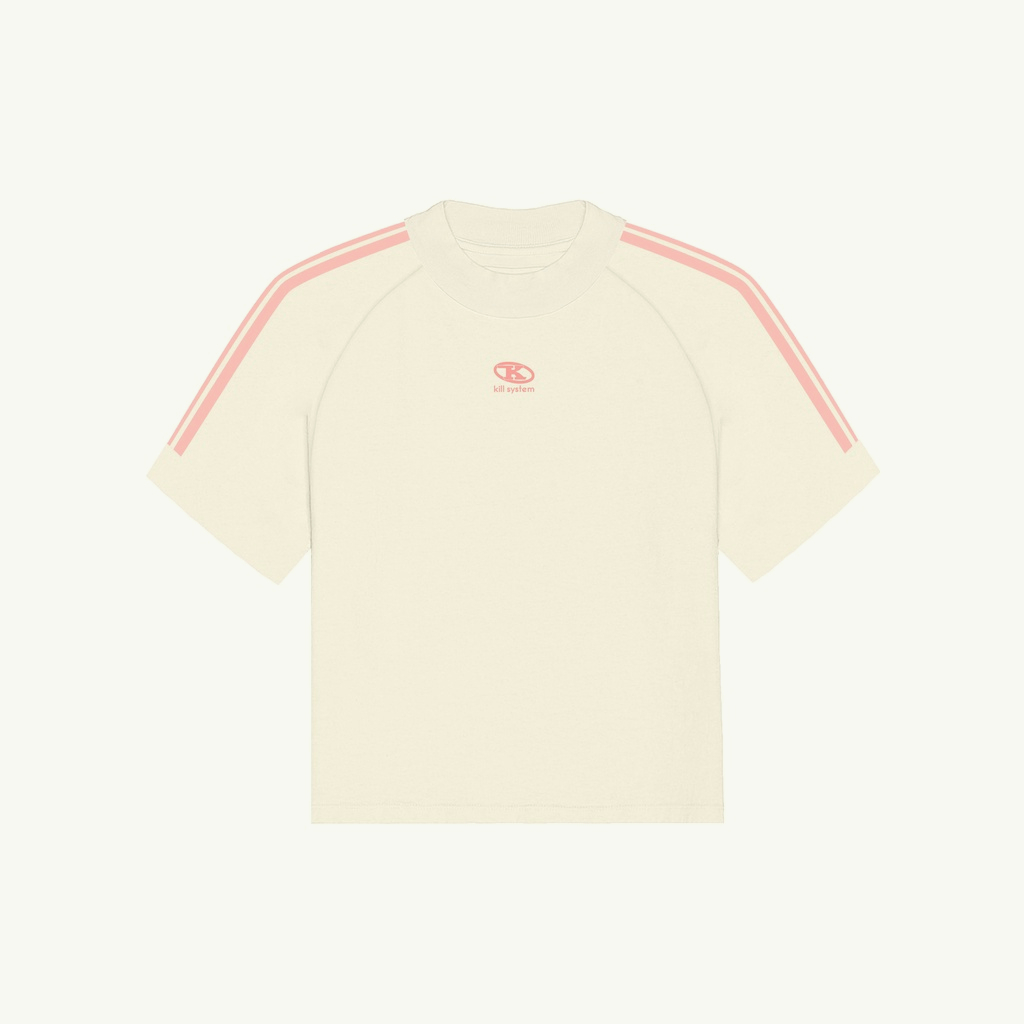 Áo thun baby tee Killsystem form fit Jessi,áo baby tee màu Trắng logo K viền tay chất vải cotton Seller.Localbrand