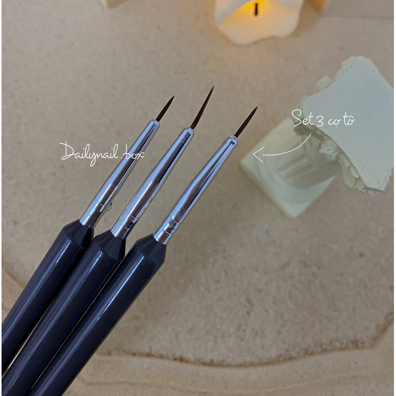 Set 3 cọ tô, vẽ Gel nổi QS, màu nước