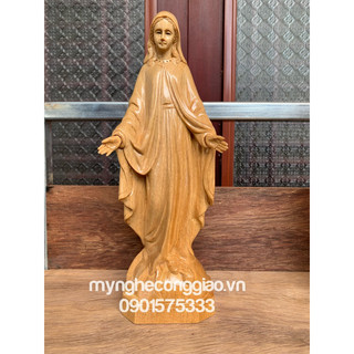 Tượng Mẹ ban ơn gỗ pơmu cao 30cm | Tượng gỗ mẹ Maria