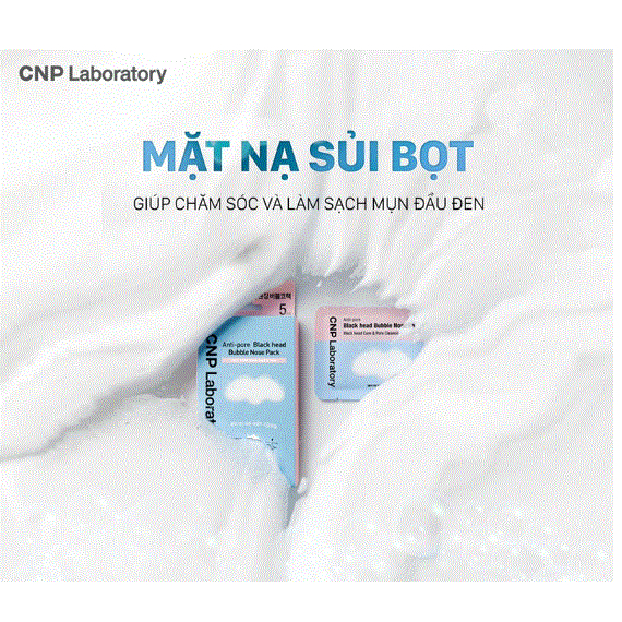 Mặt nạ sủi bọt cải thiện mụn đầu đen CNP Anti-pore Black head Bubble Nose Pack - Chính hãng LGVina c