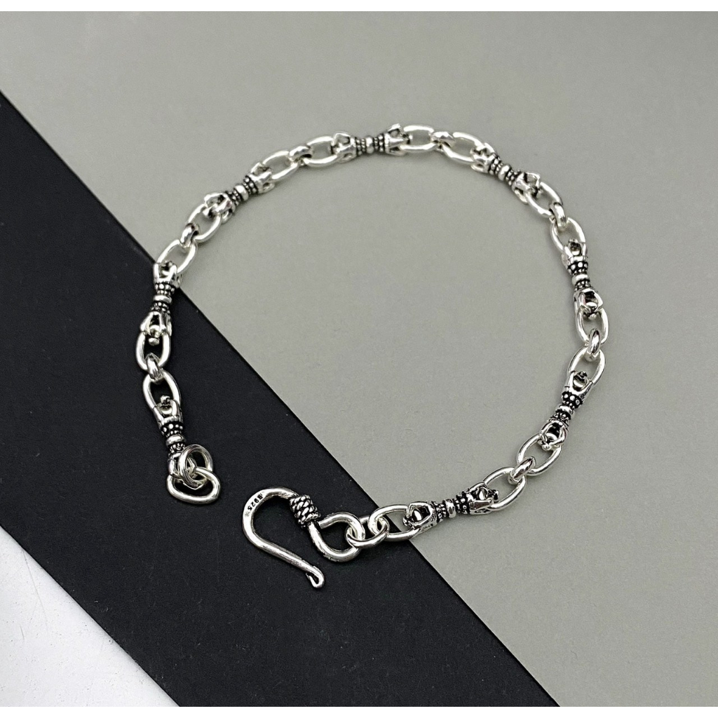 Lắc tay Unisex nam nữ bạc thái basic HAS – HLTN43