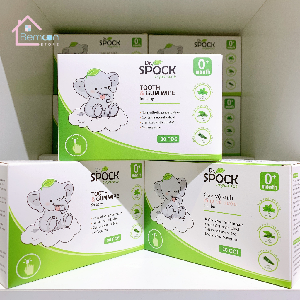 Gạc rơ lưỡi vệ sinh răng miệng cho bé DR. SPOCK ( 30 gói )