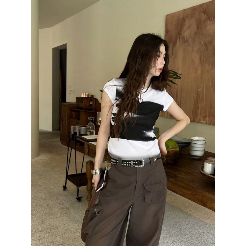 Áo Thun Ngắn Tay Crop Loang Màu XONXEN SHOP QUẢNG NGÃI  Mã 5495