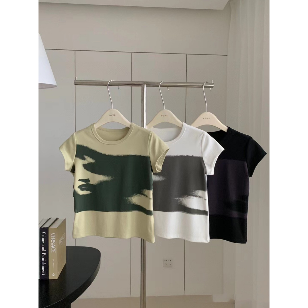 Áo Thun Ngắn Tay Crop Loang Màu XONXEN SHOP QUẢNG NGÃI  Mã 5495