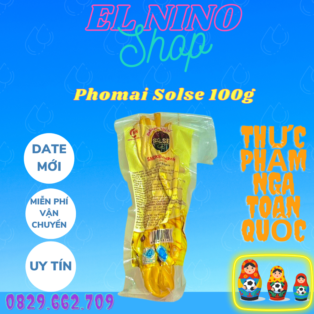 Phô mai dây Nga hun khói Solse 100g , phomai kéo sợi sữa bò