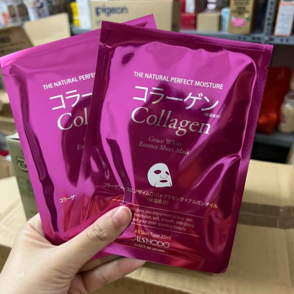 Mặt Nạ Collagen Nhật Bản Aishodo Grace White Essence Mask - 1 Miếng