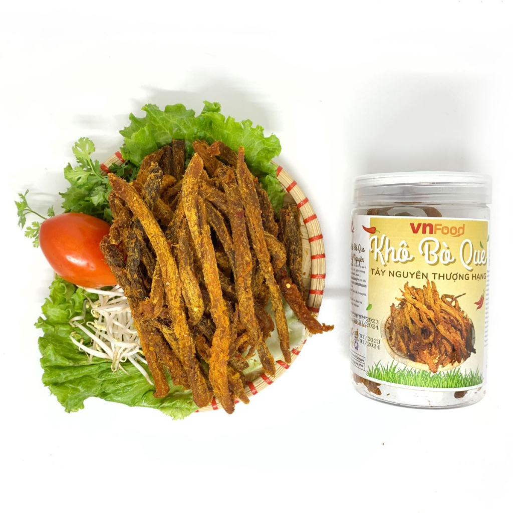 Khô Bò Que Tây Nguyên 300-500Gr Thượng Hạng | Đồ Ăn Vặt VnFood | Khô Bò Ăn Vặt