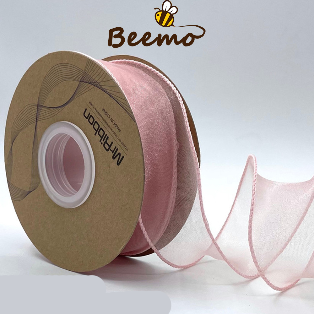 Ruy Băng Viền Sóng Vải Voan Bản 4cm Cuộn 9 Mét
