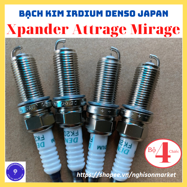 Bugi xe Mitsubishi Xpander Attrage Mirage Denso Janpan bạch kim Irdium