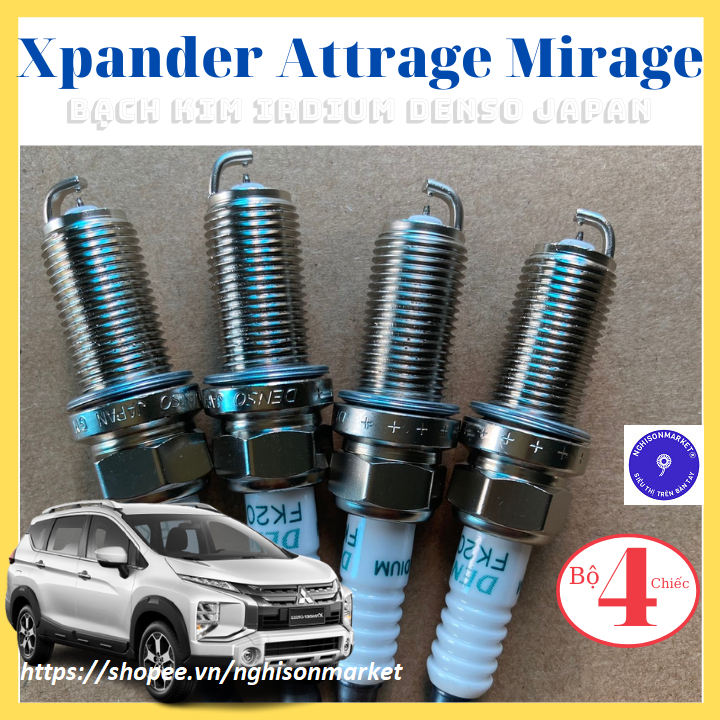 Bugi xe Mitsubishi Xpander Attrage Mirage Denso Janpan bạch kim Irdium