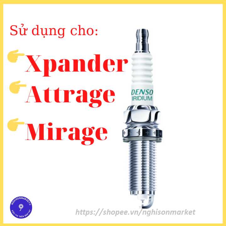 Bugi xe Mitsubishi Xpander Attrage Mirage Denso Janpan bạch kim Irdium