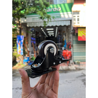 Bộ 4 bánh xe đẩy hàng bánh 4cm chịu lực cao - 2 xoay và 2 bánh xoay có khoá