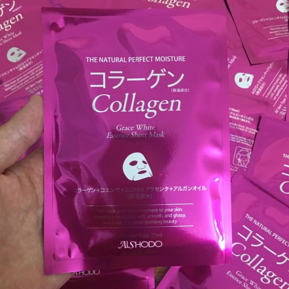 Mặt Nạ Collagen Nhật Bản Aishodo Grace White Essence Mask - 1 Miếng