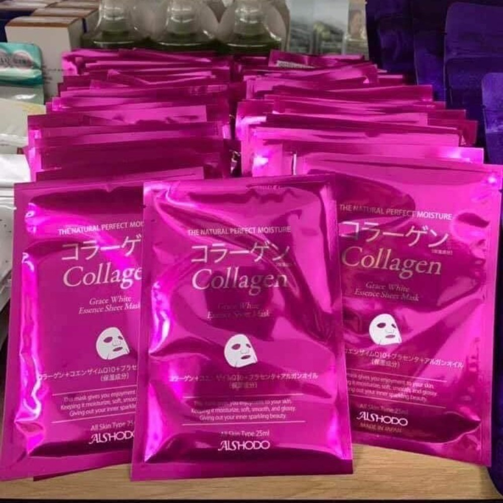 Mặt Nạ Collagen Nhật Bản Aishodo Grace White Essence Mask - 1 Miếng