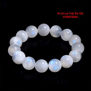 Vòng tay đá mặt trăng đẹp vòng moonstone xanh đặc mịn kiểm định