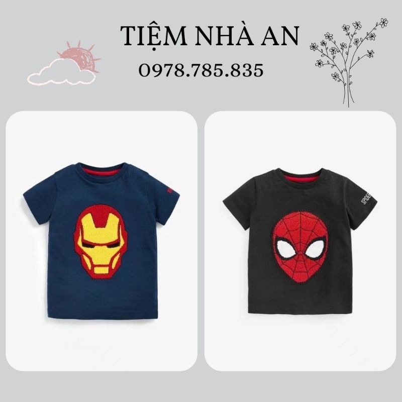 áo phông xuất dư xịn hãng Marvel , áo cộc tay hình siêu nhân và người nhện cho bé trai - tiệm nhà an