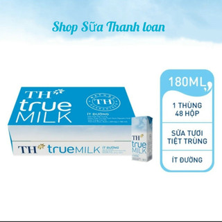 [HSD T10-2024] Thùng 48 Hộp Sữa Tươi Tiệt Trùng TH true MILK ÍT ĐƯỜNG 180ml.
