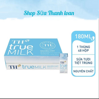[HSD T10-2024] Thùng 48 Hộp Sữa Tươi Tiệt Trùng TH true MILK Không Đường 180ml.