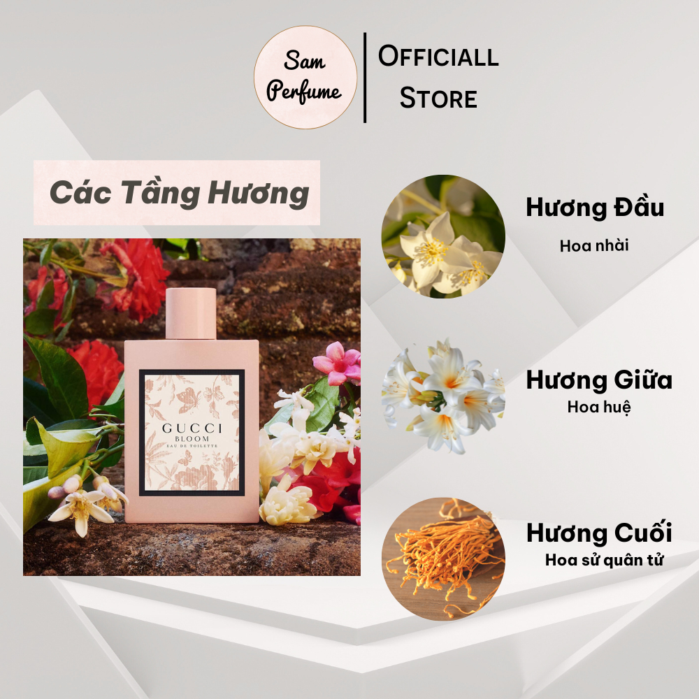 Nước hoa nữ Gucci Bloom EDP mẫu thử 10ml sang trọng tươi mát | Sam Perfume
