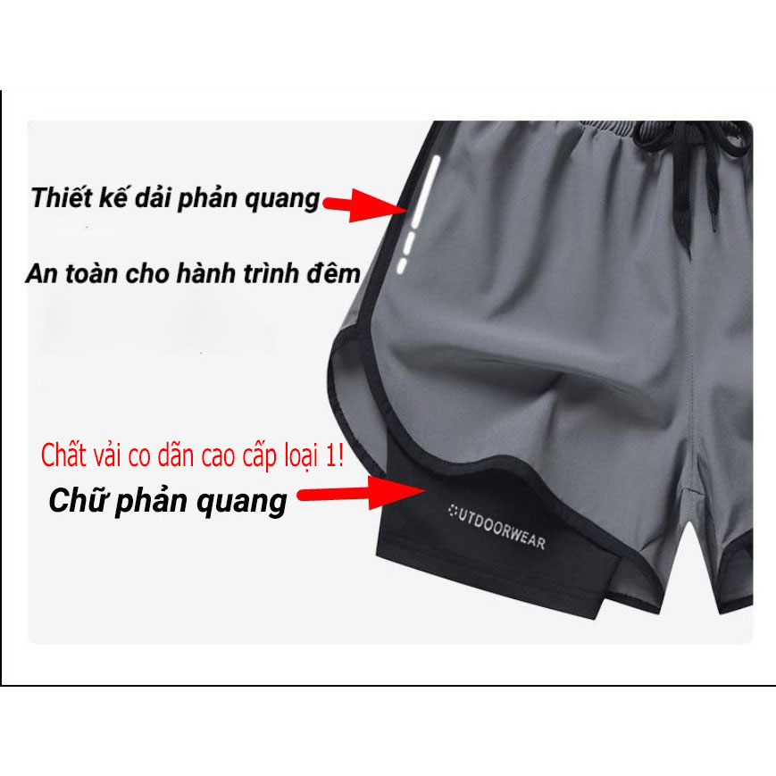 ⚡️  Quần chạy bộ, quần thể thao nam, nữ UTDOORWEAR 2 lớp thoáng khí