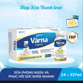 Thùng 24 chai sữa bột pha sẵn varna complete - chai 237ml.
