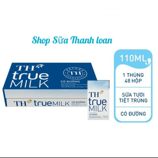 [HSD T10-2024] Thùng Sữa Tươi Tiệt Trùng TH true MILK CÓ ĐƯỜNG 110ml.