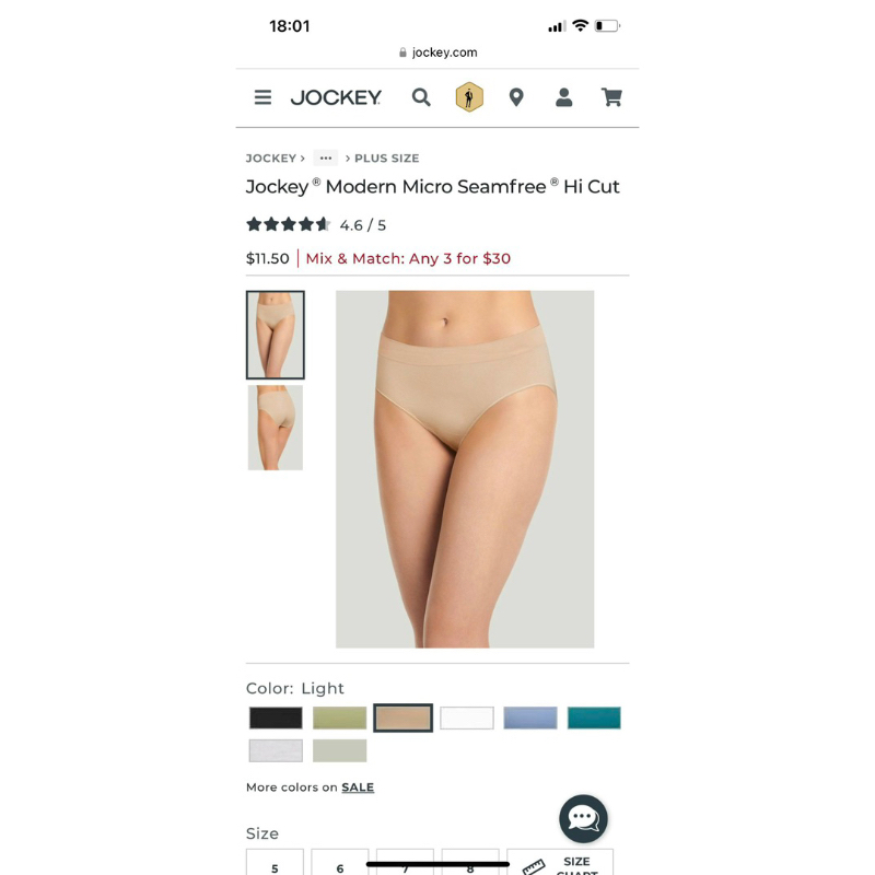 Set 5 quần lót nữ J0ckey big size màu ngẫu nhiên