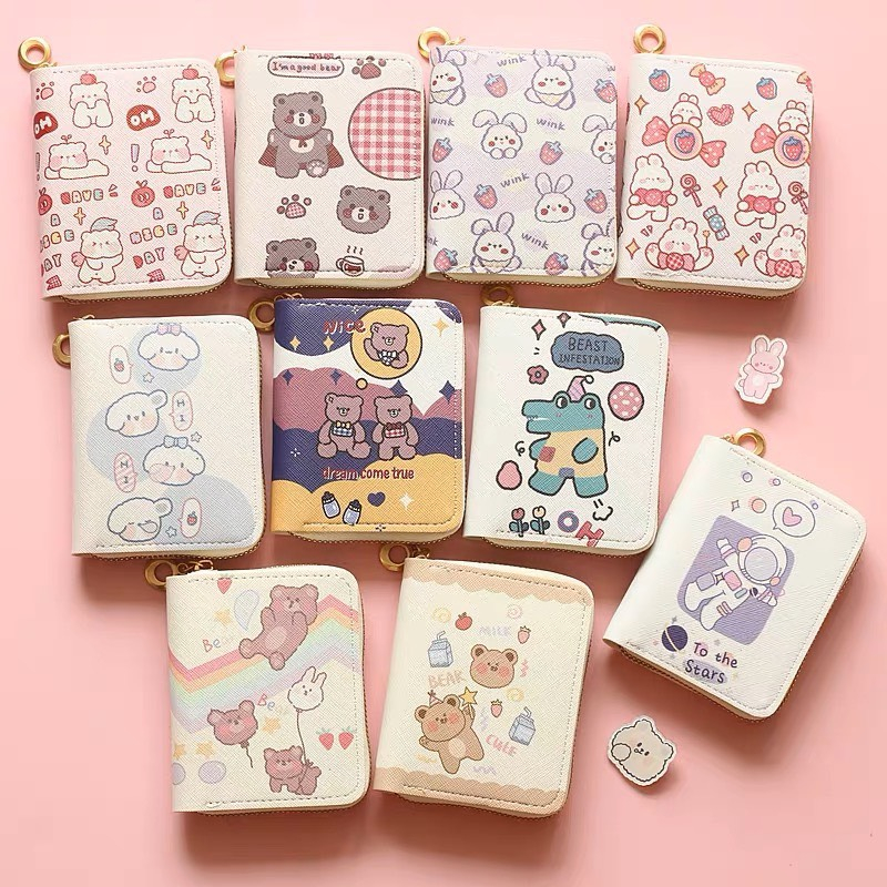 MIHOO Ví Mini Cầm Tay Đựng Tiền Nhiều Hình Cute Dễ Thương Thời Trang Cho Nữ VN368MH