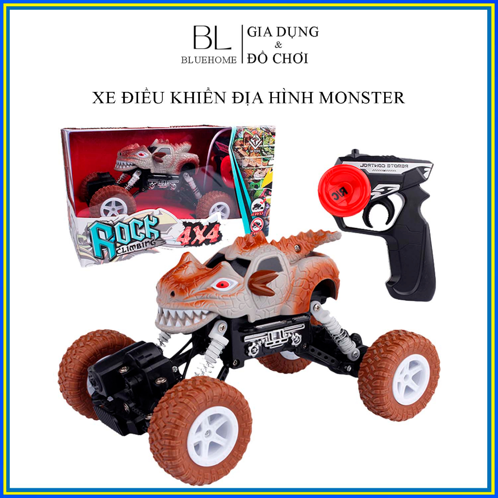 Xe Oto điều khiển Monster địa hình leo núi , có sạc pin, đồ chơi ô tô thú vị cho bé