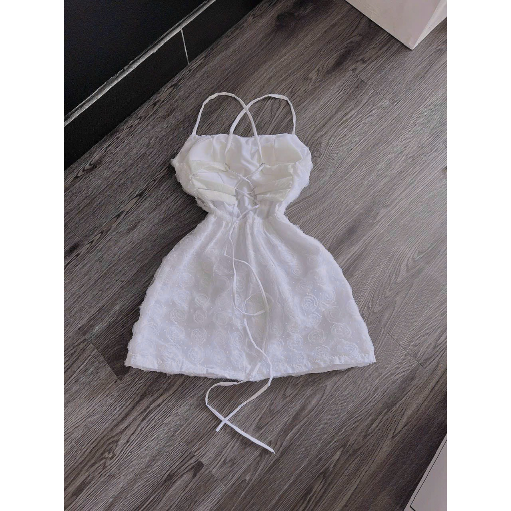 Đầm hoa xốp đan lưng L2