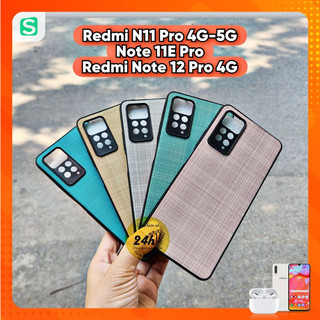 Ốp Lưng Redmi Note 11 Pro 4G - 5G Note 11E Pro Note 12 pro 4G dẻo TPU giả da họa tiết vân vải siêu đẹp