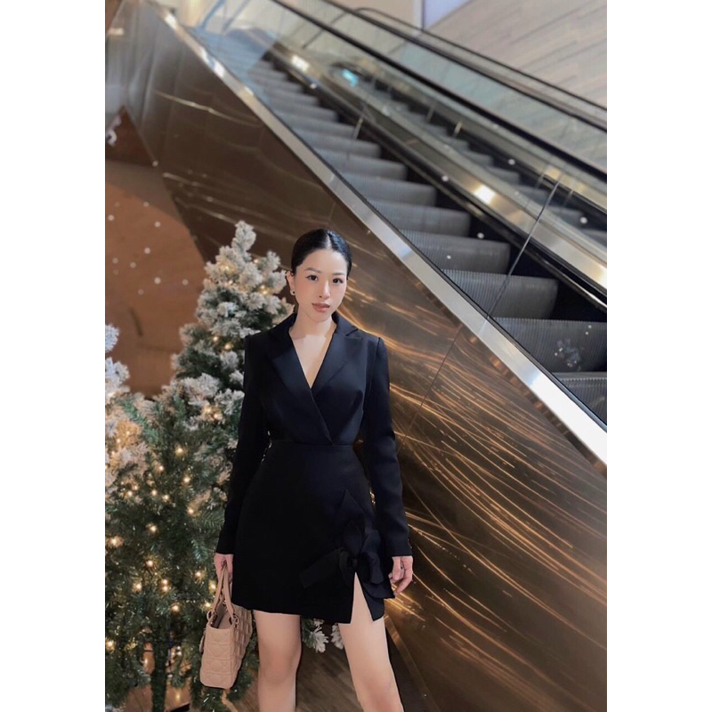 Đầm cổ vest hoa tay dài sang chảnh bigsize 45-100kg ❤️