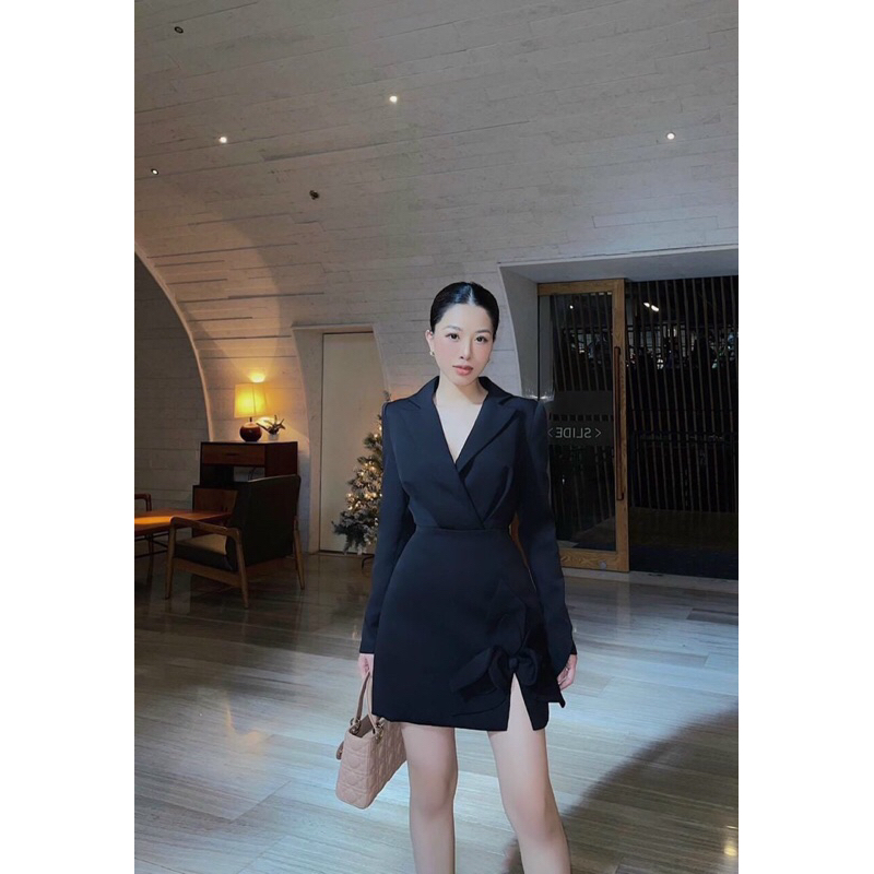 Đầm cổ vest hoa tay dài sang chảnh bigsize 45-100kg ❤️